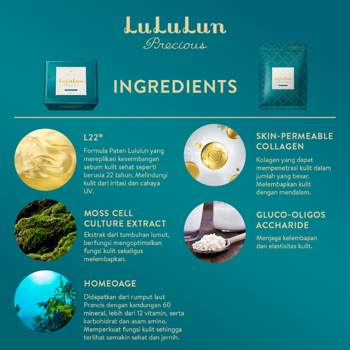 LuLuLun Precious Green Facial Sheet Mask 32 Sheets