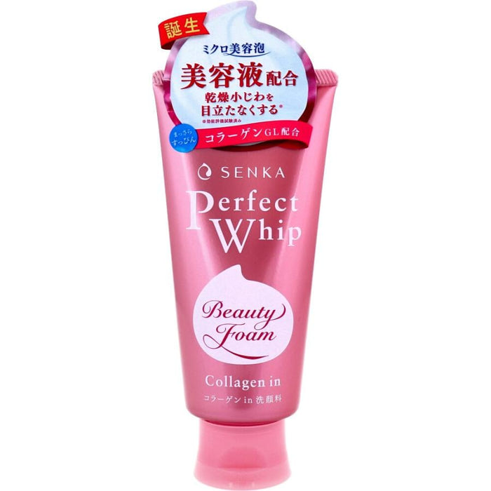 Shiseido Senka Perfect Whip Collagen in A Cleansing Foam 120g (Pink)